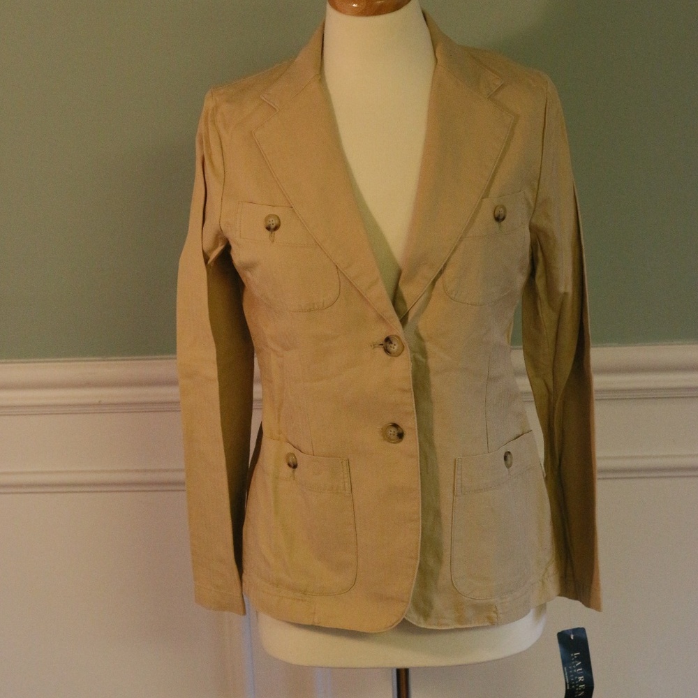 Ralph Lauren taupe blazer jacket. NWT. 8P